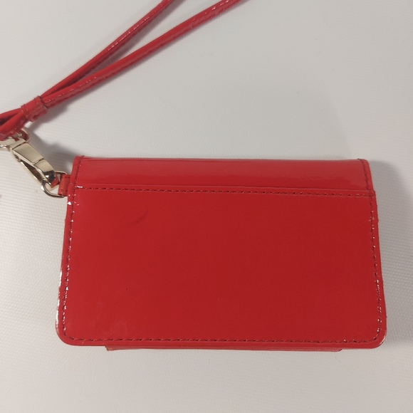 Cole Haan Glossy Red Mini Phone Ipod Wristlet Wallet Case - Picture 6 of 9